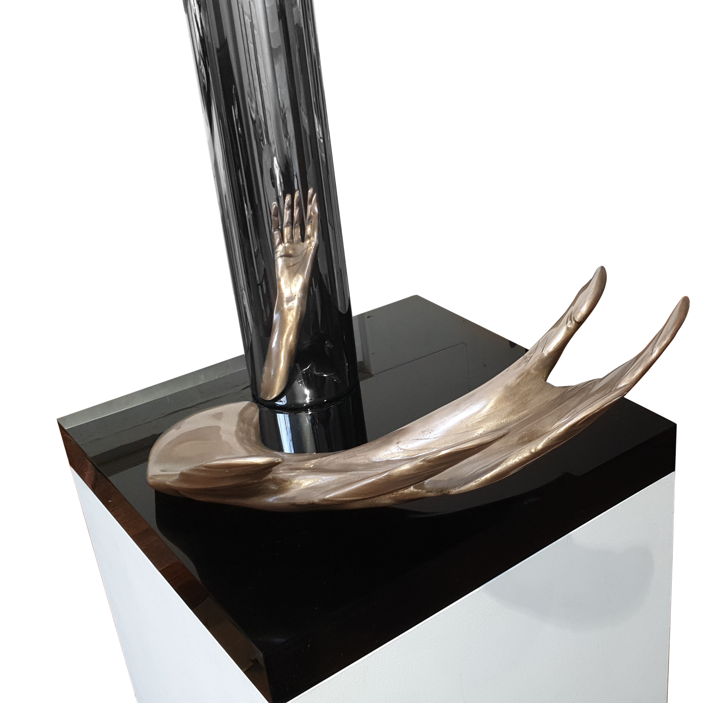 Jonty Hurwitz & Yifat Davidoff, Learning to Receive, Bronze And Stainless Steel, 2018
