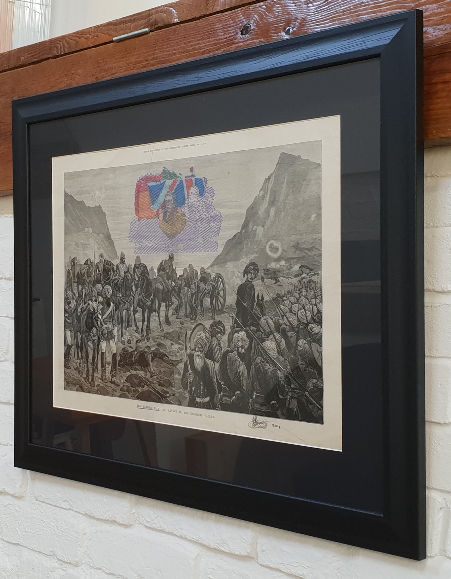 Jonty Hurwitz & Yifat Davidoff, The Long Afghan War, Polargraph Using Ink On The Illustrated London News, Dec 7, 1878, 2018