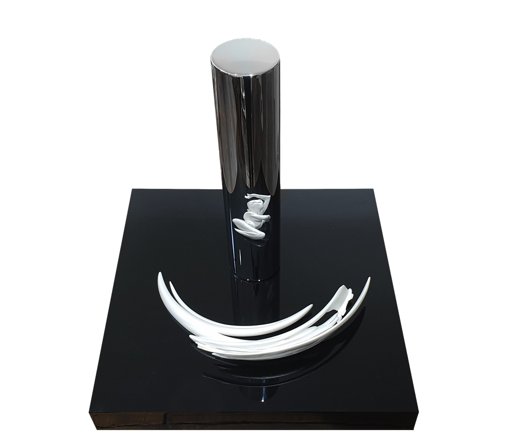 Emerging from water (silver) — emerging-from-water-jonty-hurwitz-top-view.png