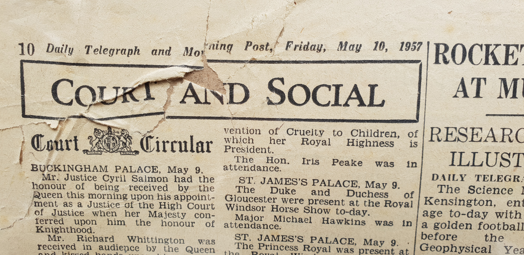Lovetarian — Daily Telegraph May 10 1957.png