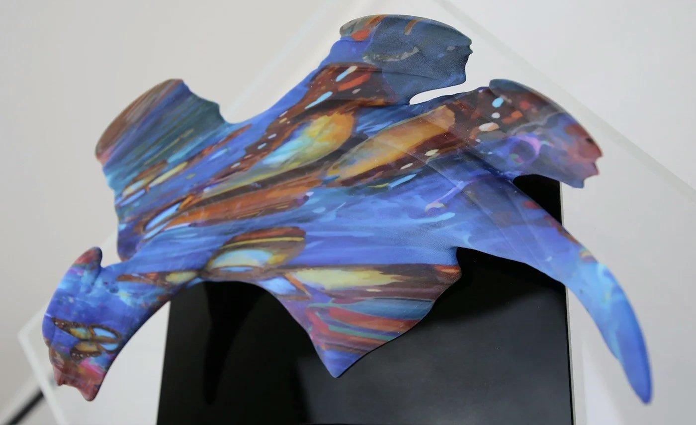 Jonty Hurwitz & Yifat Davidoff, Metamorphosis of Mariposa - Butterflies Hand, Gypsum, Acrylic, Ttitanium And Steel, 2024