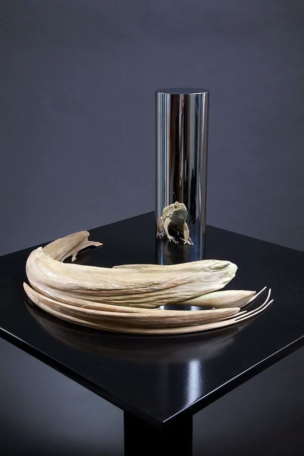 Jonty Hurwitz & Yifat Davidoff, Kiss of Chytrid (Bronze), Bronze And Steel, 2015