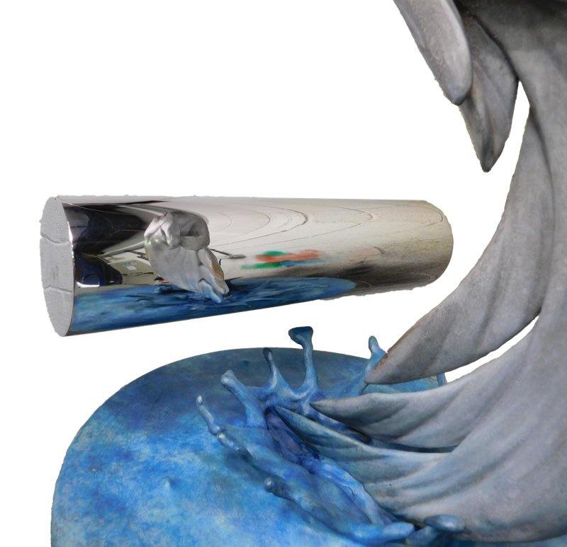 Jonty Hurwitz & Yifat Davidoff, Conciseness (dolphin), Bronze And Stainless Steel, 2017
