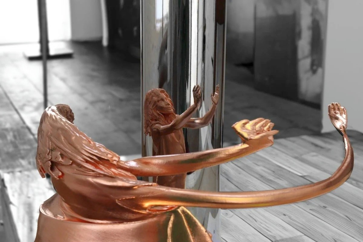 Jonty Hurwitz & Yifat Davidoff, Childhood in Copper, Copper, Stainless Steel, Silver, Acrylic & Titanium, 2017