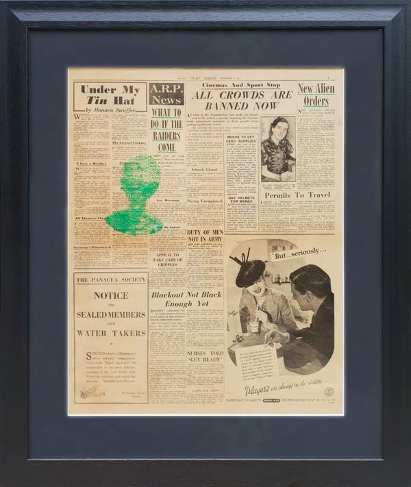 Jonty Hurwitz & Yifat Davidoff, New Alien Order, Polargraph Using Ink On The Illustrated London News, Dec 7, 1878, 2018
