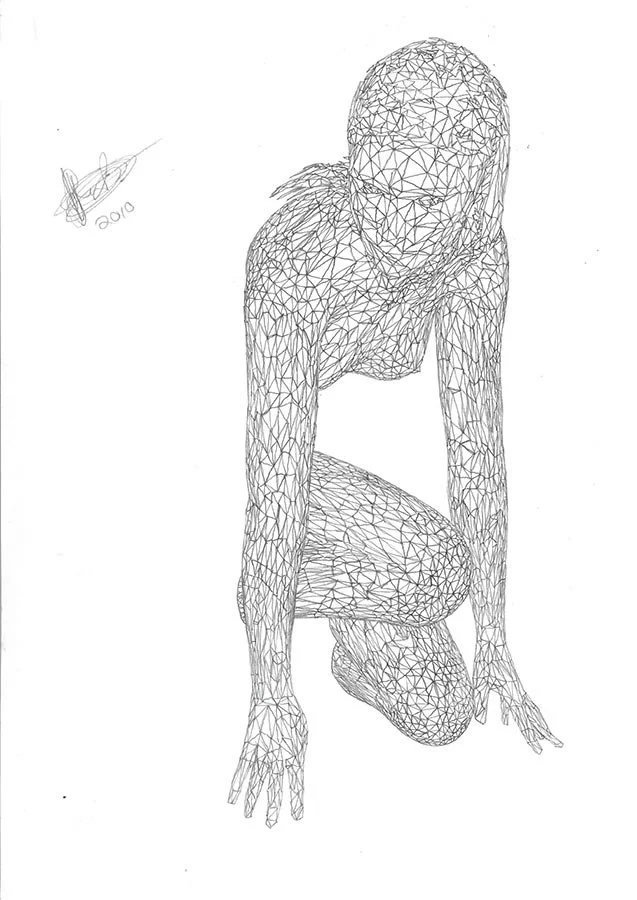 Jonty Hurwitz & Yifat Davidoff, The Veil Between Fantasy and Reality, Pencil On Paper, 2011