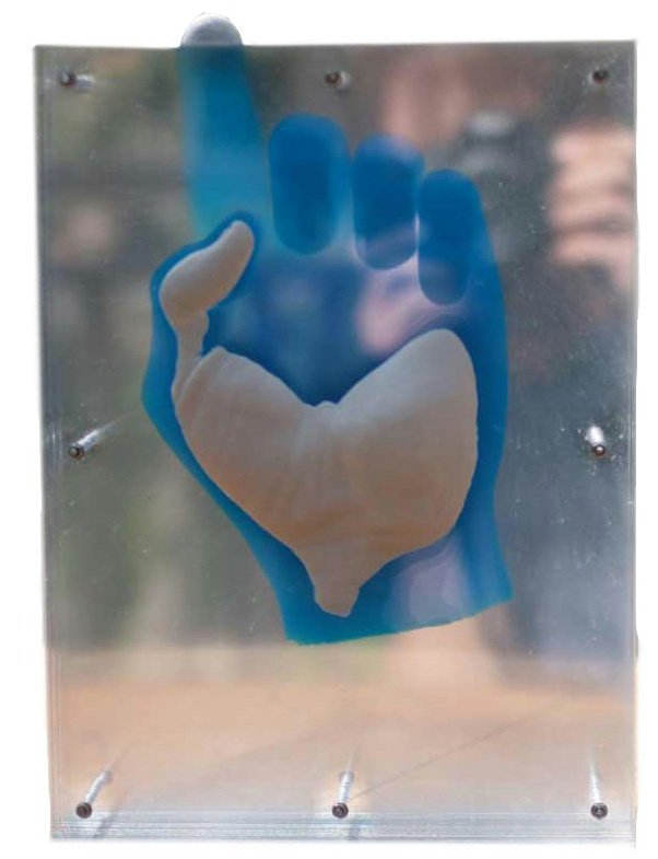 Jonty Hurwitz & Yifat Davidoff, Touching the Identum, Plaster And Ink On Layered Perspex, 2009