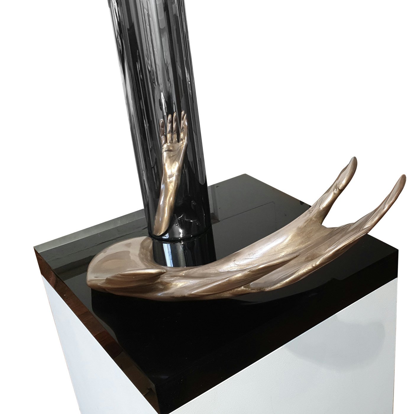 Jonty Hurwitz & Yifat Davidoff, Learning to Receive - Scaled Edition, Bronze And Stainless Steel, 2026