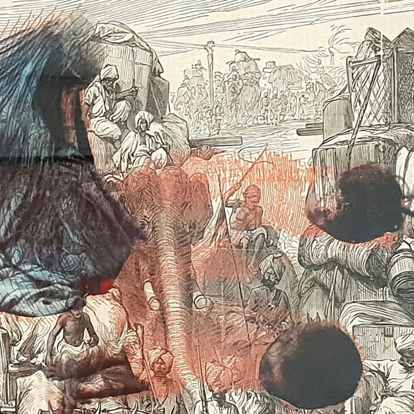 Jonty Hurwitz & Yifat Davidoff, Robotic Tears, Polargraph Using Ink On The Illustrated London News, Dec 7, 1878, 2018